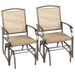 2 pcs Patio Swing Single Glider Chair Rocking Seating