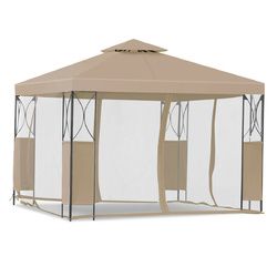 2-Tier 10' x 10' Patio Steel Gazebo Canopy Shelter