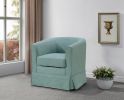 Tucker 28" Aquamarine Teal Woven Fabric Swivel Barrel Chair