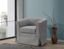 Tucker 28" Steel Gray Woven Fabric Swivel Barrel Chair