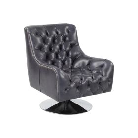 Lance Full Genuine Leather Swivel Chair