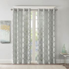 Fretwork Burnout Sheer Curtain Panel(Only 1 Pc Panel)