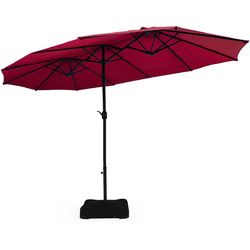 15 Ft Patio Umbrella Outdoor Umbrella with Crank & Base