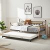 Daybed, sofa bed metal framed with trundle twin size, black, 77''L x 40.6'' W x 14.5'' H