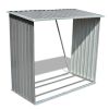 Log Storage Shed Galvanized Steel Gray