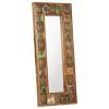 Mirror with Buddha Cladding 19.7"x43.3" Solid Reclaimed Wood