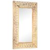 Hand-Carved Mirror 31.5"x19.7"x1" Solid Mango Wood