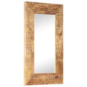 Hand-Carved Mirror 31.5"x19.7"x4.3" Solid Mango Wood