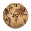 Designart 'Ancient World Map VII' Vintage Wood Wall Clock(Size 23" x 23")