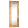 Hand-Carved Mirror 43.3"x19.7"x4.3" Solid Mango Wood