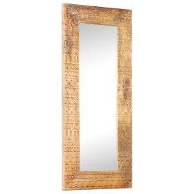 Hand-Carved Mirror 43.3"x19.7"x4.3" Solid Mango Wood