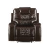 Braylon Recliner (Power Motion); Brown PU