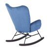 Upholstered Rocking Chair Rocker for Living Room Bedroom, Blue