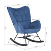 Upholstered Rocking Chair Rocker for Living Room Bedroom, Blue