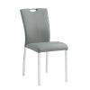 ACME Pagan Side Chair (Set-2) in Gray PU & Chrome Finish DN00741