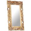 Hand Carved Mirror Brown 31.5"x19.7" Solid Mango Wood