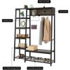 3 in 1 Metal Hall Tree; Freestanding Closet Organizer with Shelves and Shoe Rack