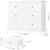 White Dresser, 6 Drawer Dresser White, Modern Double Chest with Deep Drawers, Wide Storage Organizer Cabinet