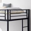 Twin Over Twin Bunk Bed with Trundle, Triple Bunk Beds for Kids Teens Adults, Metal Bunk Bed with Two Side Ladder and Guardrails, Black