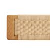 Woven Design Natural Oak Wood Dining Bench Bed Bench for Dining Room, Bedroom, Bathroom