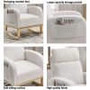 [Video] Welike 27.6"W Modern Accent High Backrest Living Room Lounge Arm Rocking Chair, Two Side Pocket ,Teddy White (Ivory)