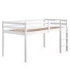 Elevated Cross Bracing Straight Ladder Twin Pine Wooden Bed White