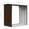 Log Storage Shed Galvanized Steel 67.7"x35.8"x60.6" Brown