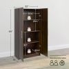 Brown Storage Cabinet With 3 Shelves Wardrobe Bedroom Furniture Chest of Drawers for Clothes Closet for Room Clothing Cupboard