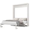 Queen Size Murphy Bed, 68-inch Cabinet Bed Folding Wall Bed with Desk Combo Perfect for Guest Room,Study, Office,White(old sku:BS311491AAC)