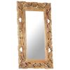 Hand Carved Mirror Brown 31.5"x19.7" Solid Mango Wood