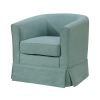 Tucker 28" Aquamarine Teal Woven Fabric Swivel Barrel Chair