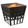 2-in-1 Fire Pit and BBQ 13.4"x13.4"x18.9" Steel