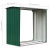 Log Storage Shed Galvanized Steel 67.7"x35.8"x60.6" Green