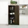 Brown Storage Cabinet With 3 Shelves Wardrobe Bedroom Furniture Chest of Drawers for Clothes Closet for Room Clothing Cupboard