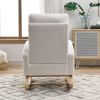 [Video] Welike 27.6"W Modern Accent High Backrest Living Room Lounge Arm Rocking Chair, Two Side Pocket ,Teddy White (Ivory)