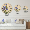 Designart 'Blue Iris Flower Retro Style' Traditional Wood Wall Clock(Size 23" x 23")