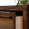 Dresser, L: 60.71" x W: 16.5" x H: 30.13", Grand Walnut Finish vanity table with drawers