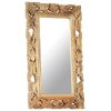 Hand Carved Mirror Brown 31.5"x19.7" Solid Mango Wood