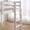 Elevated Cross Bracing Straight Ladder Twin Pine Wooden Bed White