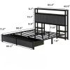 LED Queen Bed Frame with 2 Drawers,6-Side-Storage,2-Tier Storage Headboard and Charging Station, No Box Spring Needed, Bed Frame