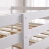 Elevated Cross Bracing Straight Ladder Twin Pine Wooden Bed White