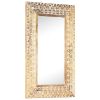 Hand-Carved Mirror 31.5"x19.7"x1" Solid Mango Wood