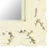 Hand Carved Mirror White 43.3"x19.7" Solid Mango Wood