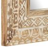 Hand-Carved Mirror 19.7"x19.7"x1" Solid Mango Wood