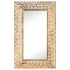 Hand-Carved Mirror 31.5"x19.7"x1" Solid Mango Wood