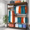 Raybee Free Standing Closet Organizer Clothes Rack Heavy Duty Clothing Rack with Shelves, Wardrobe Closet Adjustable Clothing