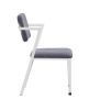 Cargo Chair; Gray Fabric & White YJ