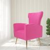 Velvet Accent Chair, Wingback Arm Chair with Gold Legs, Upholstered Single Sofa for Living Room Bedroom