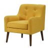 Ryder 25" Mid Century Modern Yellow Woven Fabric Tufted Armchair