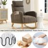 [Video] Welike 27.6"W Modern Accent High Backrest Living Room Lounge Arm Rocking Chair, Two Side Pocket(W83453338)